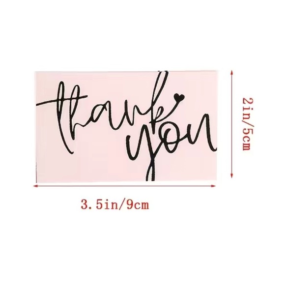 50pc Pink “Thank You” Cards - Picture 2 of 2